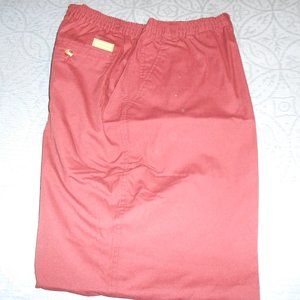 Haband Casual Joe Pants Men's  56/L Maroon Waist 5-Pocket Style.